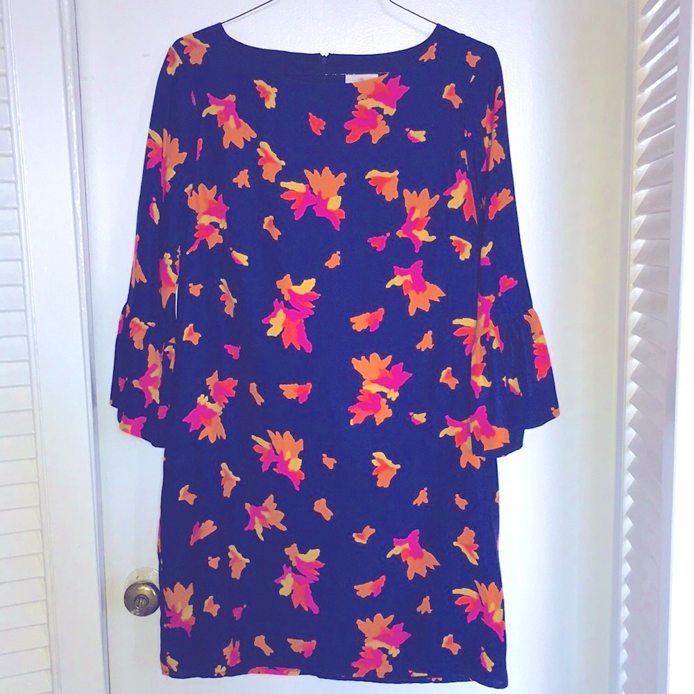 Julie Brown NYC navy dress, 100% silk, sz 12, NWT
